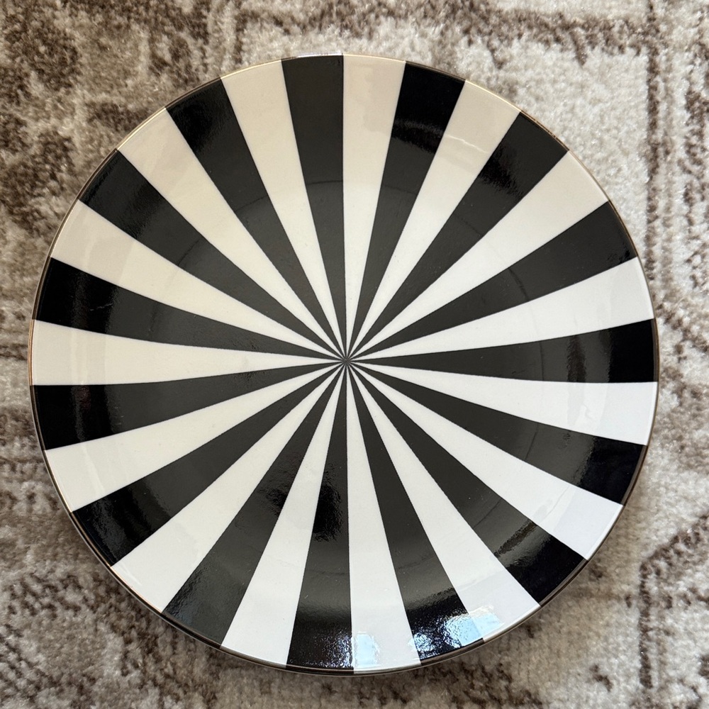 Black and White Striped Plate